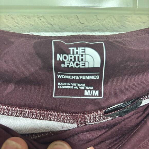 The North Face Women's Ankle Leggings Medium Maroon Camo High-Waist Pockets - Picture 4 of 13